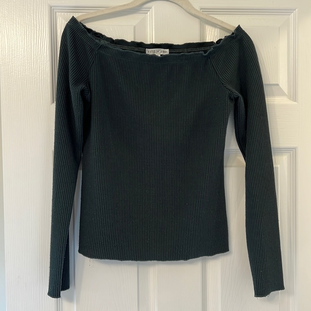 Deep Green Off the Shoulder Top